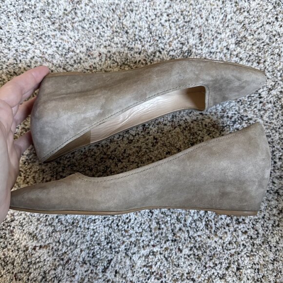 Prada Shoes Wedge Hidden Heel Women’s Size US 9/ EU 39 Taupe Classic Square Toe - Picture 12 of 13